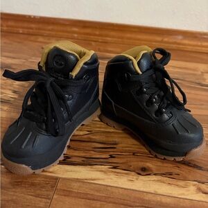 Toddler Timberland Boots Size 7 Black Waterproof Leather Baby Shoes